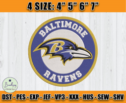 Ravens Embroidery, NFL Ravens Embroidery, NFL Machine Embroidery Digital, 4 sizes Machine Emb Files -11-Bundlepng