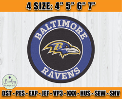 Ravens Embroidery, NFL Ravens Embroidery, NFL Machine Embroidery Digital, 4 sizes Machine Emb Files -25-Bundlepng
