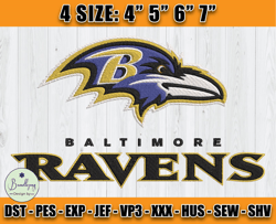 Ravens Embroidery, NFL Ravens Embroidery, NFL Machine Embroidery Digital, 4 sizes Machine Emb Files -26-Bundlepng