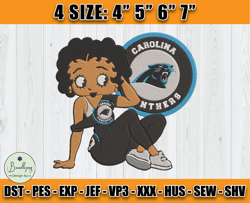 Panthers Embroidery, Betty Boop Embroidery, NFL Machine Embroidery Digital, 4 sizes Machine Emb Files -27 Bundlepng