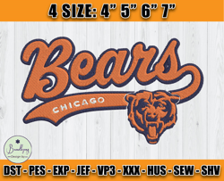 Chicago Bears Embroidery, NFL Bears Embroidery, NFL Machine Embroidery Digital, 4 sizes Machine Emb Files - 04 Bundlepng
