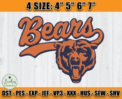 Chicago Bears Embroidery, NFL Bears Embroidery, NFL Machine Embroidery Digital, 4 sizes Machine Emb Files - 19 Bundlepng