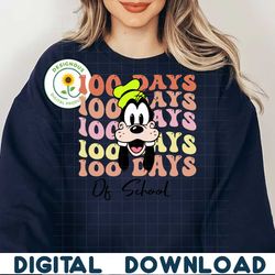 100 days of school daisy goofy of school svg png, 100 Days Of School Png Svg