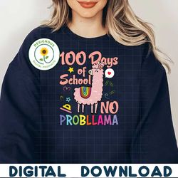 100 days of school no probllama png