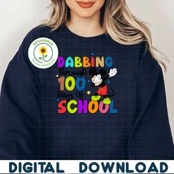 Dabbing mickey through 100 days of school png file