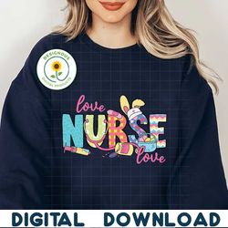 Retro Love Nurse Easter Bunny SVG