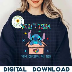 Stitch Autism Think Outside The Box PNG