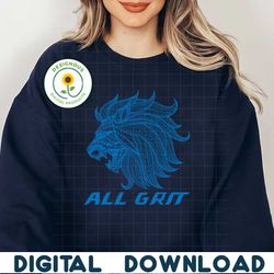Vintage NFL All Grit Lions Logo SVG