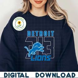 Retro Detroit Lions 313 Logo SVG