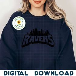NFL Ravens Football Skyline SVG
