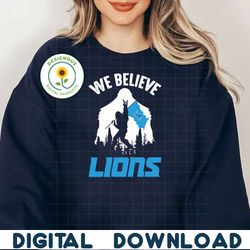 Bigfoot We Believe Lions Football SVG
