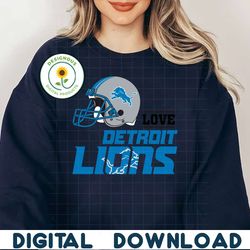 Love Detroit Lions Helmet SVG