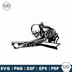 Skeleton Billiard Player SVG | Billiards SVG | Eight Ball SVG | Pool Player Svg | Cricut Cutting File Clip Art Vector Di