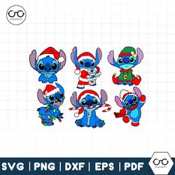 Stitch SVG, Christmas svg, High quality layered files, svg files for cricut, clip art, vector files, cartoon characters