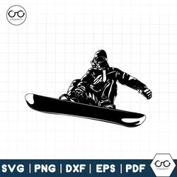 Snowboard Jump SVG | Winter SVG | Snowboarding T-Shirt Decal Gift Illustration | Cricut Silhouette Cut File | Clipart Di