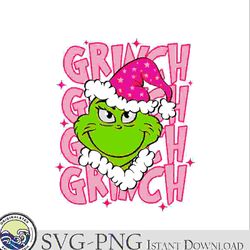 ute pink grinch christmas hat svg
