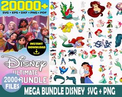 2000 Files Bundle Disney SVG PNG, Disney Svg Bundle, Disney Svg
