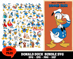 129 Files Donald Duck Svg Bundle, Disney Svg, Donald Duck Svg