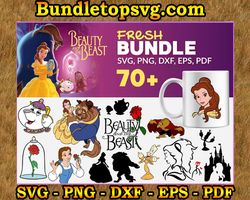 70 Beauty And The Beast Svg Bundle, Disney Svg, Belle Svg