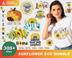 300 Sunflower Bundle Svg, Trending Svg, Sunflower Bundle