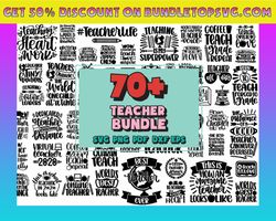 70 Teacher Svg Bundle, File For Cricut, For Silhouette, Cut File, Dxf, Png, Svg, Digital Download