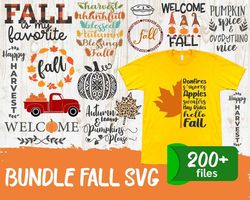 200 Files Bundle Fall SVG, Thanksgiving Svg, Thankful Svg