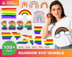 100 Rainbow Bundle Svg, Trending Svg, Rainbow Svg
