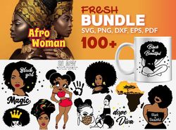 100 Afro Woman Bundle Svg, Black Girl Svg, Black Skin Svg, Black Magic Svg, African American Svg, Black Girl BeautyPower