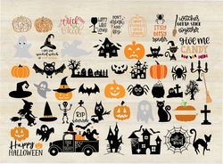 Halloween Mega Bundle, Instant Download, Halloween Witch, Halloween Ghost, Halloween Vector, Halloween Clipart, Happy Ha
