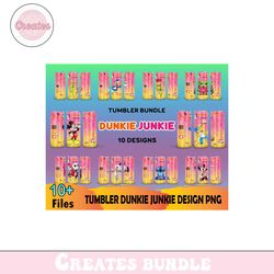 10 Disney Dunkie Junkie Tumbler PNG Bundle, 20oz Wrap Png