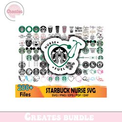 200 Starbucks Nurse Bundle Svg, Starbucks Svg, Starbucks Logo Svg