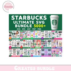 Starbucks Svg 5000 Bundle, Starbuks Cricut, Starbucks Clipart
