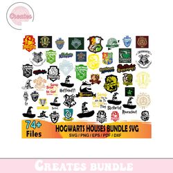 74 Hogwarts Houses Bundle Svg, Harry Potter Svg, Hogwarts Svg