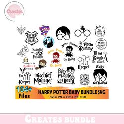 104 Harry Potter Baby Svg Bundle, Baby Svg, Toddler Svg