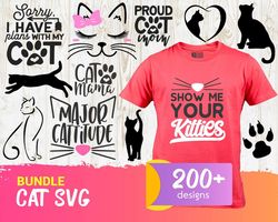 200 Cat Bundle Design, Trending Svg, Cat Bundle Svg