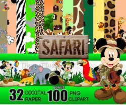 Mickeu Mouse Safari Wallpaper Bundle PNG
