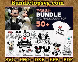 50 Disney Mickey Wedding Party Bundle SVG