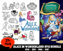 37 Files Alice In Wonderland Bundle SVG