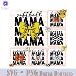 Sport Softball/ Baseball/ Basketball Mama With Bow Png, Happy Mothers Day Png, Sport Mom Design Png, Digital Download