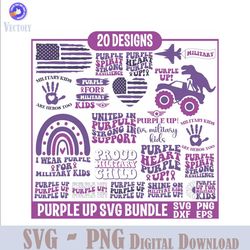 Purple Up For Military Kids Svg Bundle, Purple Up SVG, Patriotic Military Svg, Military Family Svg, Proud Of Military Ch