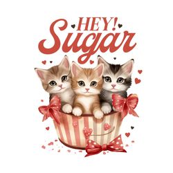 Vintage Valentines Cats PNG Sublimation