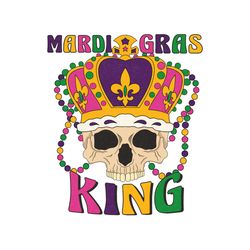 Mardi Gras King Skull PNG Sublimation