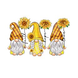 Faith Hope Love Gnomes Sublimation PNG