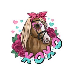 Horse XOXO Valentine PNG Sublimation