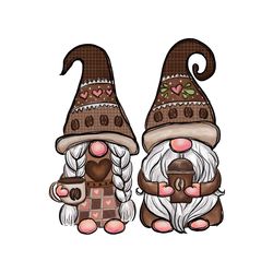 Coffee Gnomes Couple Love PNG