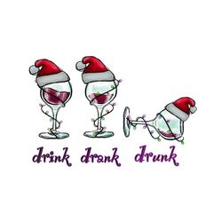 Drunk Funny Wine Christmas PNG