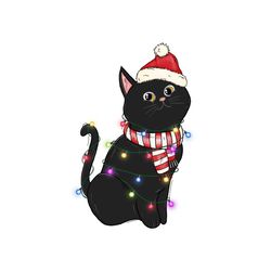 Black Cat Christmas Sublimation