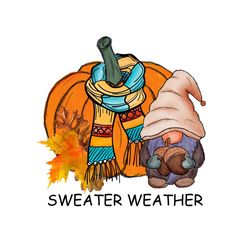 Sweater Weather Pumpkin Gnome PNG