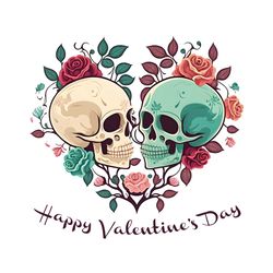 Heart Happy Valentine Skull