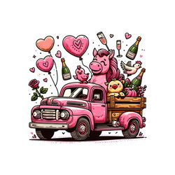 Valentine Truck Animals PNG
